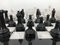 Tablero de ajedrez Volterra vintage de mármol blanco y negro, años 50, Imagen 7