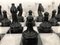 Vintage White and Black Volterra Marble Chess Board, 1950s, Image 4