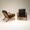 Danish Oak and Leather Ge290 Armchairs by Hans Wegner for Getama, 1960s 10