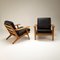 Danish Oak and Leather Ge290 Armchairs by Hans Wegner for Getama, 1960s, Image 10