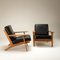Danish Oak and Leather Ge290 Armchairs by Hans Wegner for Getama, 1960s, Image 11