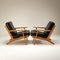Danish Oak and Leather Ge290 Armchairs by Hans Wegner for Getama, 1960s 7