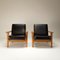 Danish Oak and Leather Ge290 Armchairs by Hans Wegner for Getama, 1960s, Image 1