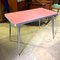 Mesa vintage de formica rosa con estructura de acero, años 50, Imagen 5