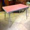 Tavolo vintage in formica rosa con struttura in acciaio, anni '50, Immagine 5