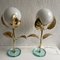 Italian Bedside Lamps with Brass Leaves, Set of 2 1