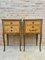 Early 20th Century French Marquetry Bedside Tables and Bronze Hardware, Set of 2, Image 1