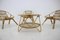 Garden Rattan Table and Armchairs by Alan Fuchs, 1970s, Set of 4 3