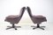 Scandinavian Leather Swivel Chairs with Footrest, 1970s, Finland, Set of 3 4