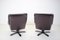 Scandinavian Leather Swivel Chairs with Footrest, 1970s, Finland, Set of 3, Image 5
