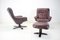 Scandinavian Leather Swivel Chairs with Footrest, 1970s, Finland, Set of 3 7