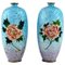 Bronze Vases with Enamel Work from Limoges, Set of 2, Image 1