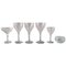 Lalaing Glasses and Rinsing Bowl in Crystal Glass from Val St. Lambert, Belgium, Set of 6 1