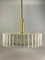 Large Mid-Century Space Age Chandelier in Brass & Glass from Doria, 1960s 5