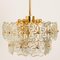 Small Floral Glass and Brass Three-Tier Light Fixture, 1970s 14