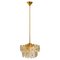 Small Floral Glass and Brass Three-Tier Light Fixture, 1970s, Image 5