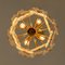 Kleine dreistufige Lampe aus floralem Glas & Messing, 1970er 8