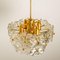 Small Floral Glass and Brass Three-Tier Light Fixture, 1970s 15