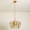 Small Floral Glass and Brass Three-Tier Light Fixture, 1970s, Image 2
