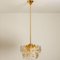 Small Floral Glass and Brass Three-Tier Light Fixture, 1970s 13