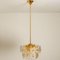 Small Floral Glass and Brass Three-Tier Light Fixture, 1970s, Image 13