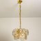 Small Floral Glass and Brass Three-Tier Light Fixture, 1970s 9