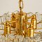 Small Floral Glass and Brass Three-Tier Light Fixture, 1970s, Image 12