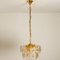 Small Floral Glass and Brass Three-Tier Light Fixture, 1970s 11