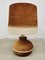 Vintage Suede & Leather Table Lamp, Image 1