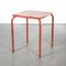 French Square Metal Garden Table in Red, 1950s, Image 1