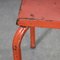 French Square Metal Garden Table in Red, 1950s 4
