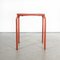 French Square Metal Garden Table in Red, 1950s, Image 3