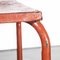 French Square Metal Garden Table in Red, 1950s 2