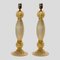 Gold and Clear Inclusion Murano Glass Table Lamps, Set of 2 1