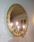 Beleuchteter ovaler Spiegel aus Kristallglas & vergoldetem Messing von Palwa, 1960er 2
