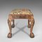 Antique English Walnut Carved Stool, 1750 3