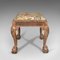 Antique English Walnut Carved Stool, 1750 4