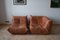 Peach Leather Togo Lounge & Corner Seat by Michel Ducaroy for Ligne Roset, 1970s, Set of 2 1