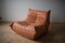 Peach Leather Togo Lounge & Corner Seat by Michel Ducaroy for Ligne Roset, 1970s, Set of 2 22