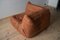 Peach Leather Togo Lounge & Corner Seat by Michel Ducaroy for Ligne Roset, 1970s, Set of 2 7