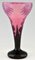 Tall Art Deco Cameo Glass Vase with Dahlia Flowers by Charles Schneider for Le Verre Français, Image 3