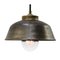 Lampe à Suspension Industrielle Vintage en Laiton et Verre Transparent 1