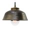 Vintage Industrial Brass Metal and Clear Glass Pendant Light, Image 1