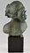 Art Deco Bronze Büste eines weiblichen Satyrs von Maxime Real Del Sarte 5