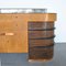 Mueble de madera de raíz de nogal con tablero de vidrio coloreado, años 40, Imagen 2