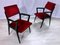 Mid-Century Italian Scarlet Red Velvet Armchairs, 1950s, Set of 2 2