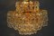 Lámpara de araña Mid-Century de cristal y latón dorado de Palwa, Imagen 3