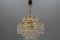 Mid-Century Crystal Glass and Gilded Brass Seven-Light Chandelier from Palwa, Image 7