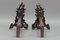 French Louis XV Style Bronze and Iron Firedogs, Set of 2 5
