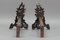 French Louis XV Style Bronze and Iron Firedogs, Set of 2, Image 5